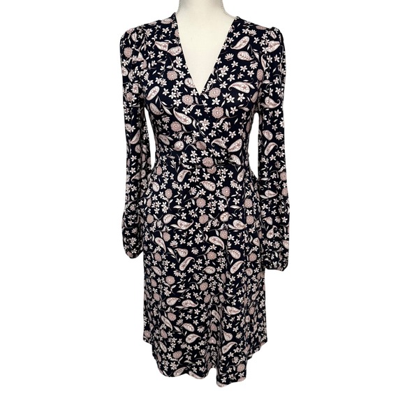 Boden Dresses & Skirts - Boden Wrap Dress Midi Paisley Floral N Neck size medium size 10 medium viscose